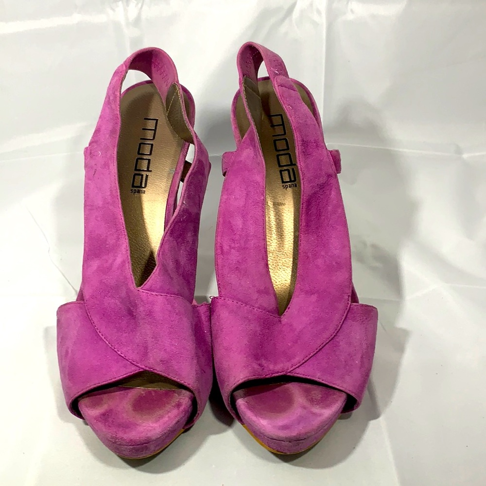 Eggplant purple sling back heels size 8.5